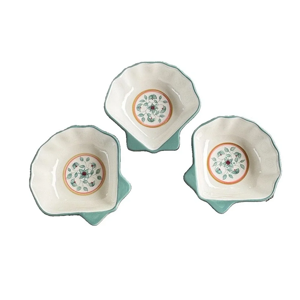 Vintage Pfaltzgraff French Quarter Shell Shaped Stoneware Dishes - Set of 3